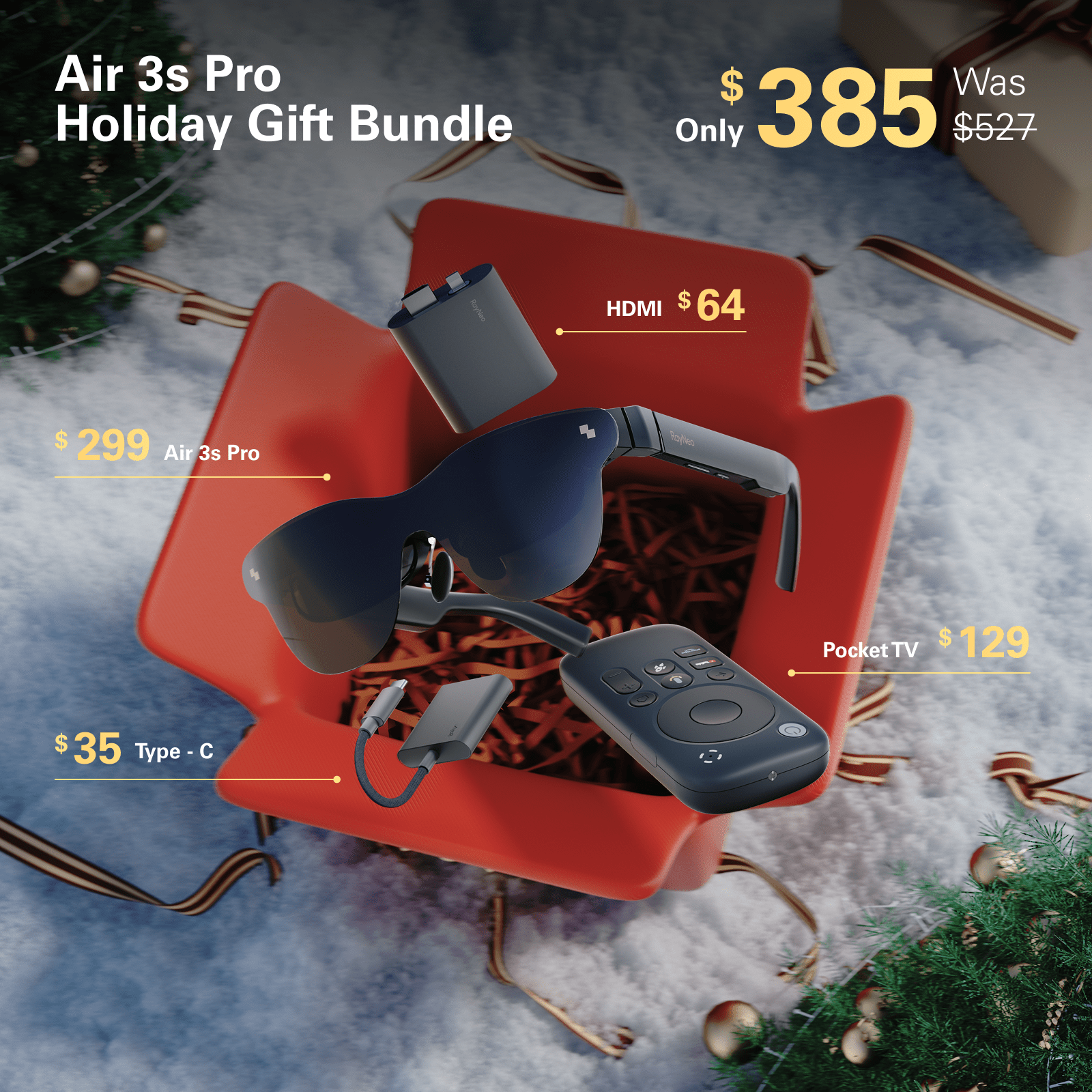 Air 3s Pro Holiday Gift Bundle - RayNeo