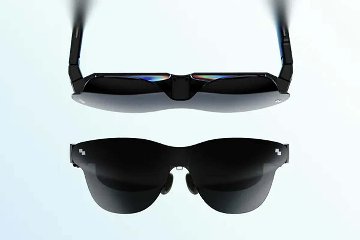 Two pairs of RayNeo AR glasses displayed together for comparison.