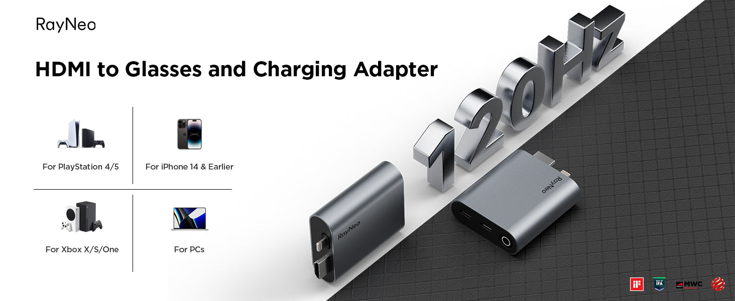 HDMI to Type-C and charging adapter for AR Glasses – RayNeo