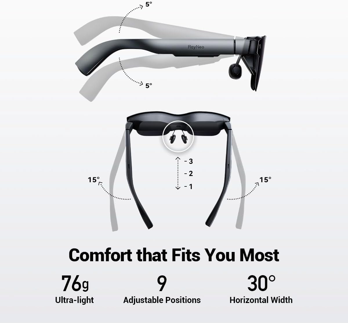 RayNeo Air 2 ARグラス スマートグラス Amazon.com: RayNeo Air 2 AR Glasses -（New Pack） Smart